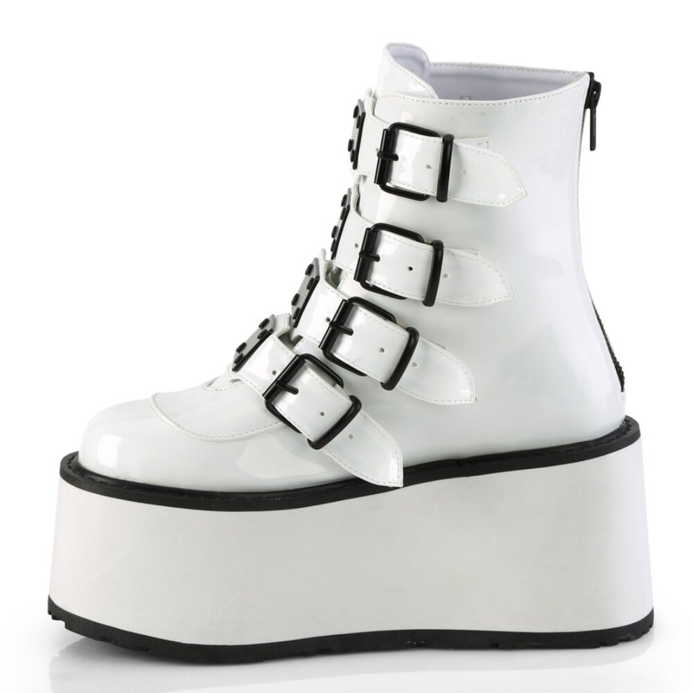 Goth Hologram Metal Plate Platform Ankle Boots